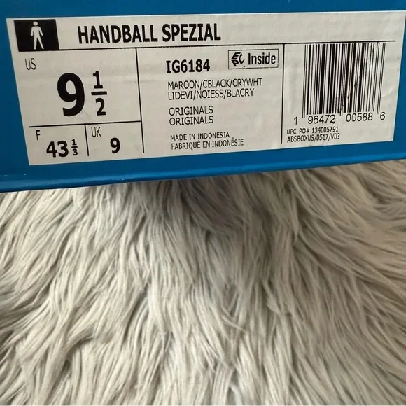 ADIDAS Handball Spezial Shoes Maroon / Core Black / Crystal White Size 9 NWB - Picture 14 of 15